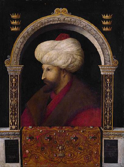  Portrait of Mehmed II by Venetian artist Gentile Bellini